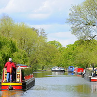 Buy canvas prints of Narrow boats on the Grand Union Canal by Terry Hunt