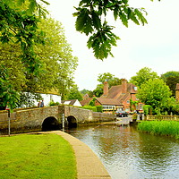 Buy canvas prints of Eynsford, crossing the river Darent by Terry Hunt
