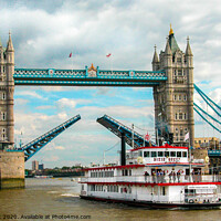Buy canvas prints of Dixie Queen passing under Tower Bridge, by Terry Hunt