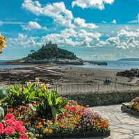 Buy canvas prints of St Michaels Mount across the Causeway,  by Terry Hunt