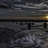 Buy canvas prints of  Sunset at Crosby Beach by Kevin Clelland