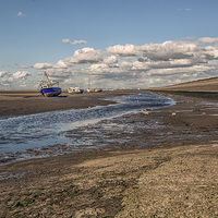 Buy canvas prints of Fishing Boats at low tide by Kevin Clelland
