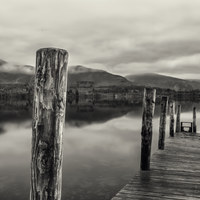 Buy canvas prints of Jetty at Derwent Water by Kevin Clelland