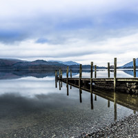 Buy canvas prints of Jetty at Derwent Water in the Lake District by Kevin Clelland