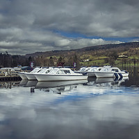 Buy canvas prints of Boats anchored at Coniston Lake by Kevin Clelland