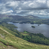 Buy canvas prints of A Panoramic view from Catbells Fell by Kevin Clelland