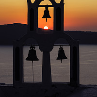 Buy canvas prints of The Chapel of Panagia-Santorini Sunset by Kevin Clelland