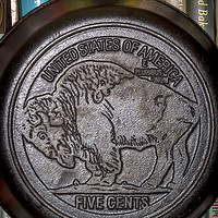 Buy canvas prints of Buffalo Nickel Skillet by Shawn Jeffries