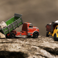 Buy canvas prints of  Dumper trucks at work by Amy Powell