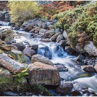 Buy canvas prints of  Cwm Idwal Water Cascade by Chris Evans