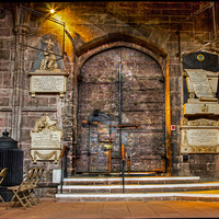 Buy canvas prints of  Chester Cathedral Ancient doorway  by Chris Evans