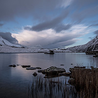 Buy canvas prints of Calm on the Lake , LLyn Idwal  by Chris Evans