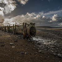 Buy canvas prints of Old water Outlet on Pensarn Beach  by Chris Evans