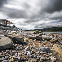 Buy canvas prints of Deganwy Beach Shelter  by Chris Evans