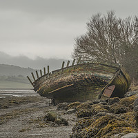 Buy canvas prints of Old fishing Boat in Dulas Bay  by Chris Evans