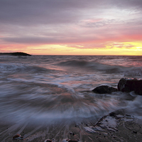 Buy canvas prints of  Tide starts to turn at Holland on Sea by Rob Woolf