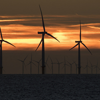 Buy canvas prints of  Holland on Sea wind farm by Rob Woolf