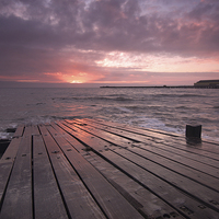 Buy canvas prints of  Walton on the Naze Slipway at Sunrise. by Rob Woolf