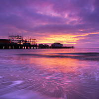 Buy canvas prints of Clacton Pier Purples by Rob Woolf