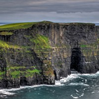 Buy canvas prints of hdr panoramic view of the cliffs of moher by HQ Photo