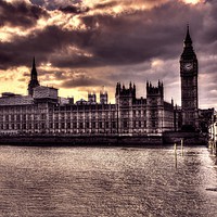 Buy canvas prints of Dark purple london Parliament Building by HQ Photo