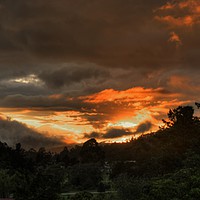 Buy canvas prints of Deep Sunset in Colombia by HQ Photo