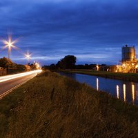 Buy canvas prints of  Dusk Middlewich salt works cheshire by paul middleton