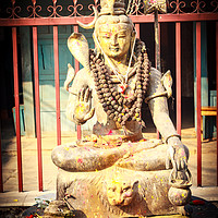 Buy canvas prints of Statue of Lord Shiva in Pokhara by Nabaraj Regmi