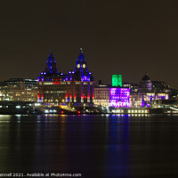 Buy canvas prints of Liverpool Waterfront Nightscape by David Chennell