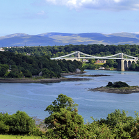 Buy canvas prints of  Menai Suspension Bridge by David Chennell