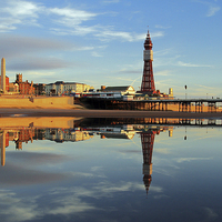 Buy canvas prints of  Blackpool Tower Reflection by David Chennell