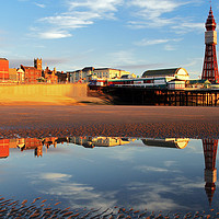 Buy canvas prints of Blackpool Tower Reflection  by David Chennell