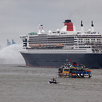 Buy canvas prints of Queen Mary 2 Procession by David Chennell
