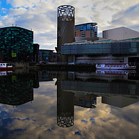 Buy canvas prints of Salford Quays Reflection by David Chennell