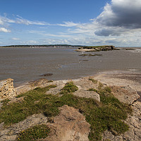 Buy canvas prints of Hilbre Island Seascape by David Chennell