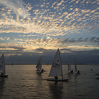 Buy canvas prints of Sunset Sailing by David Chennell
