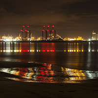 Buy canvas prints of Liverpool Docks Lightshow by David Chennell