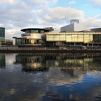 Buy canvas prints of The Lowry Centre Reflection  by David Chennell