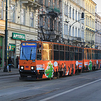 Buy canvas prints of Krakow Tram  by David Chennell