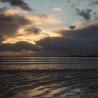 Buy canvas prints of Hilbre Island Stormy Sunset by David Chennell
