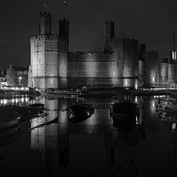 Buy canvas prints of Caernarfon Castle Relection   by David Chennell