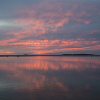 Buy canvas prints of West Kirby Sunset Reflection  by David Chennell