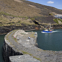 Buy canvas prints of Boscastle Breakwater   by David Chennell