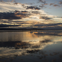 Buy canvas prints of West Kirby Sunset Reflection   by David Chennell