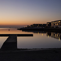 Buy canvas prints of West Kirby Sunset Reflection    by David Chennell