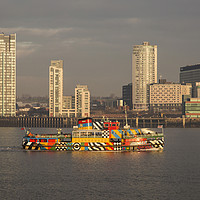 Buy canvas prints of Golden Hour Snowdrop Mersey Ferry by David Chennell