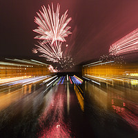 Buy canvas prints of River Of Light Fireworks Abstract  by David Chennell