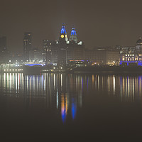 Buy canvas prints of Misty Liverpool Waterfront by David Chennell
