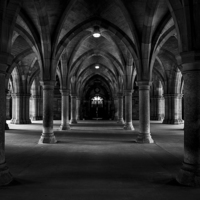 Buy canvas prints of  The Cloisters at Glasgow University by Steve Chandler