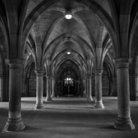 Buy canvas prints of  The Cloisters at Glasgow University by Steve Chandler